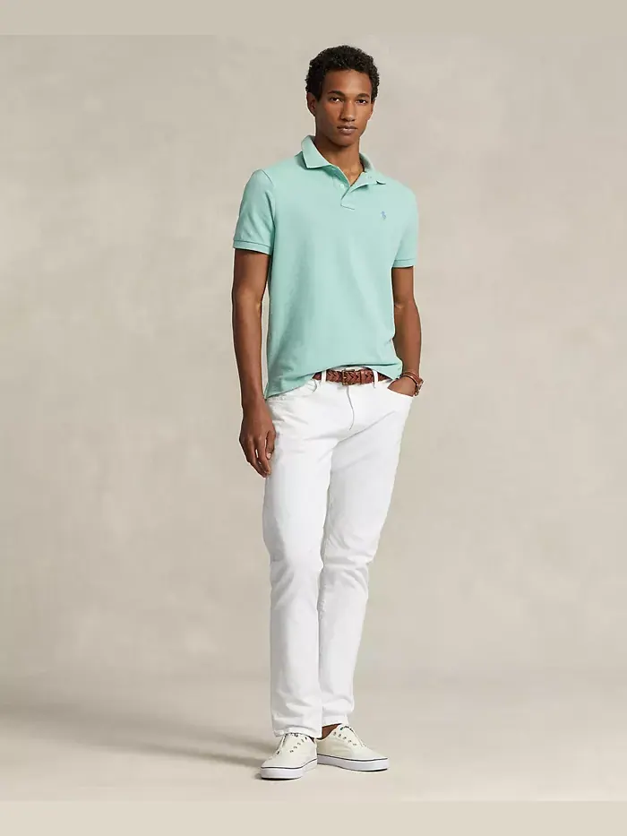 Мужская классическая поло с сетчатой тканью Polo Ralph Lauren — изображение 4 из 4, зеленый