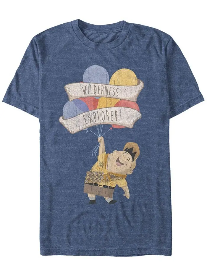 Мужская футболка Up Russell Wilderness Explorer с коротким рукавом Disney Fifth Sun — изображение 1 из 1, темно-синий