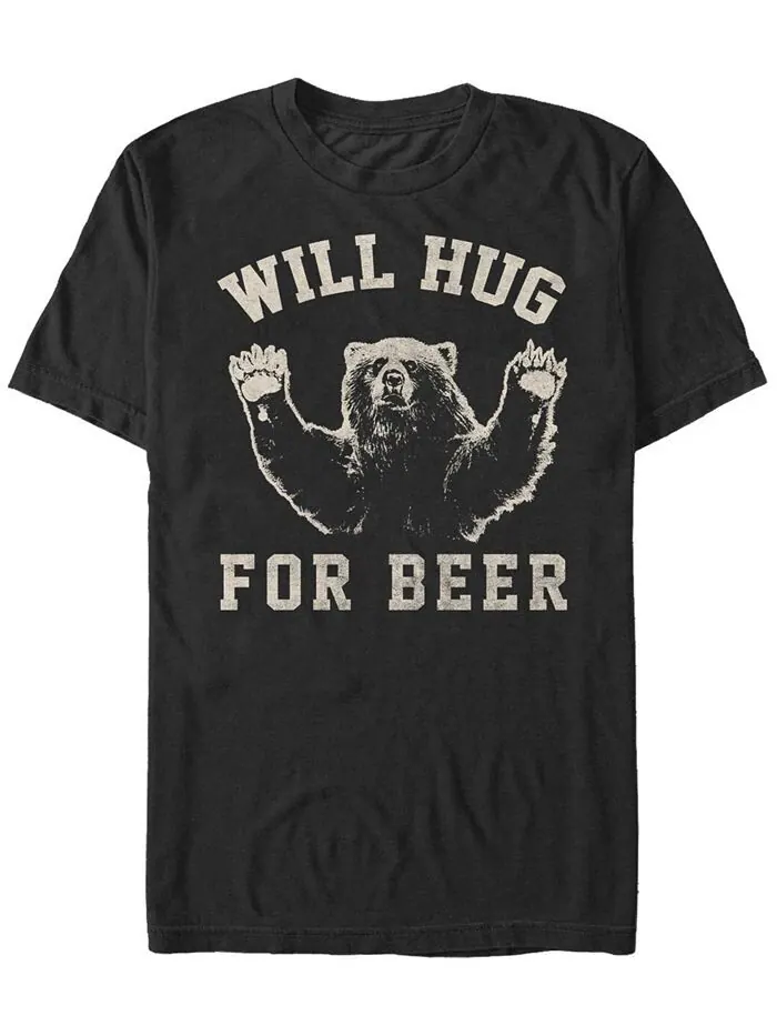 Мужская футболка с коротким рукавом Beer Hugs с круглым вырезом Fifth Sun — изображение 1 из 1, черный