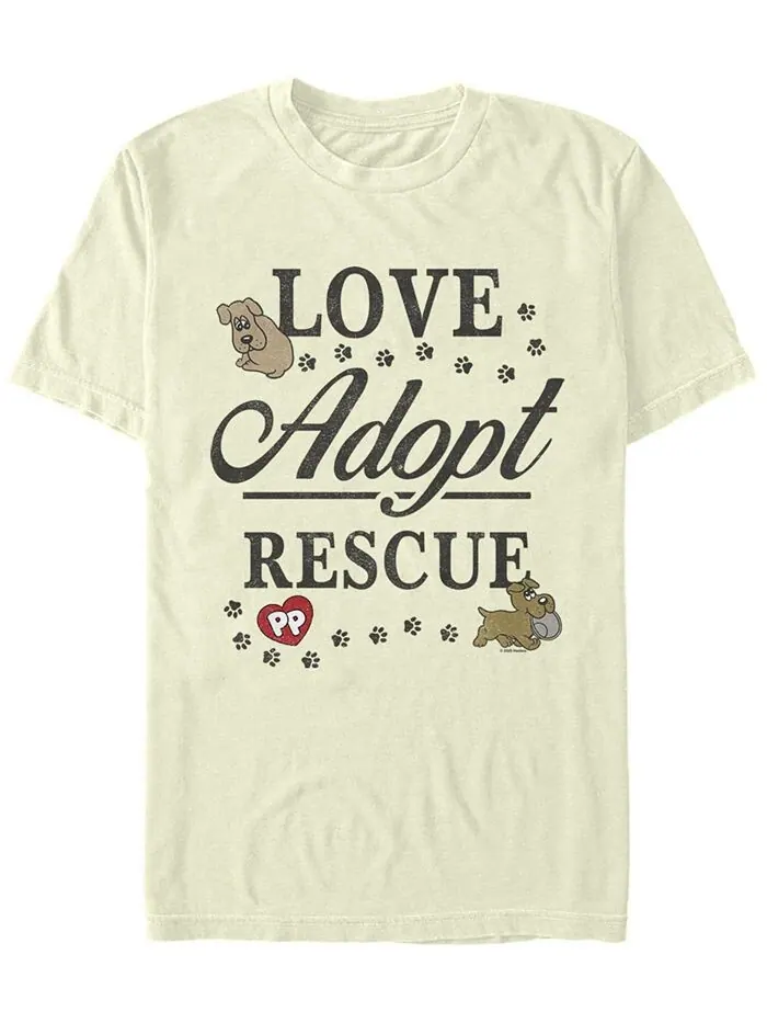 Мужская футболка Love Adopt Rescue с короткими рукавами и круглым вырезом Fifth Sun — изображение 1 из 1, прозрачный