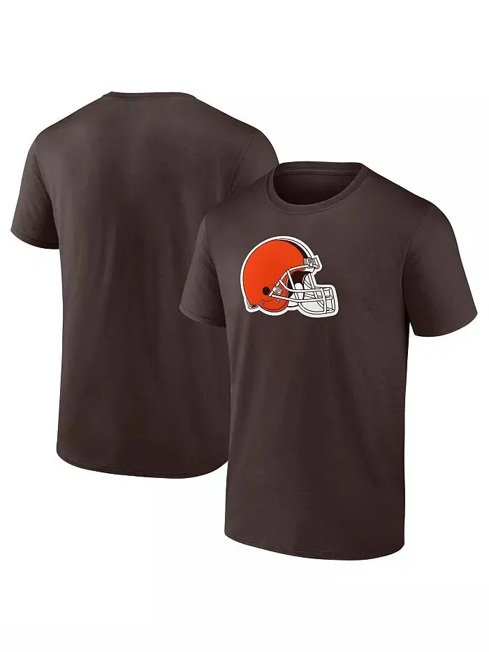 Мужская коричневая футболка с логотипом Cleveland Browns Evergreen Primary Fanatics — изображение 1 из 3