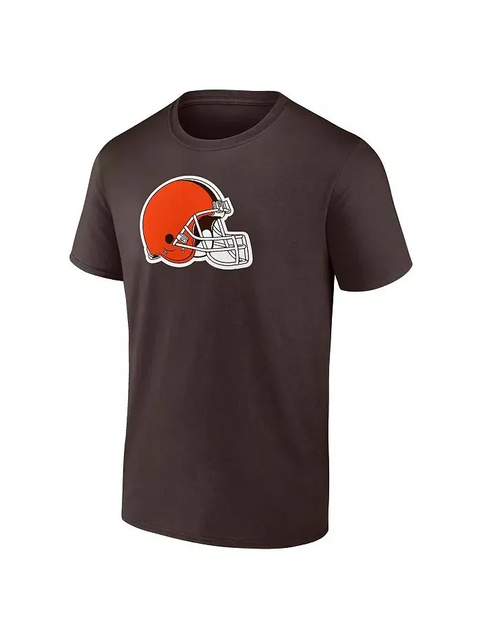 Мужская коричневая футболка с логотипом Cleveland Browns Evergreen Primary Fanatics — изображение 2 из 3