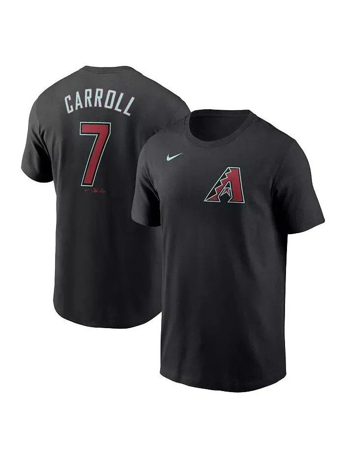 Мужская футболка Corbin Carroll Black Arizona Diamondbacks 2024 Fuse с именем и номером Nike — изображение 1 из 3, черный