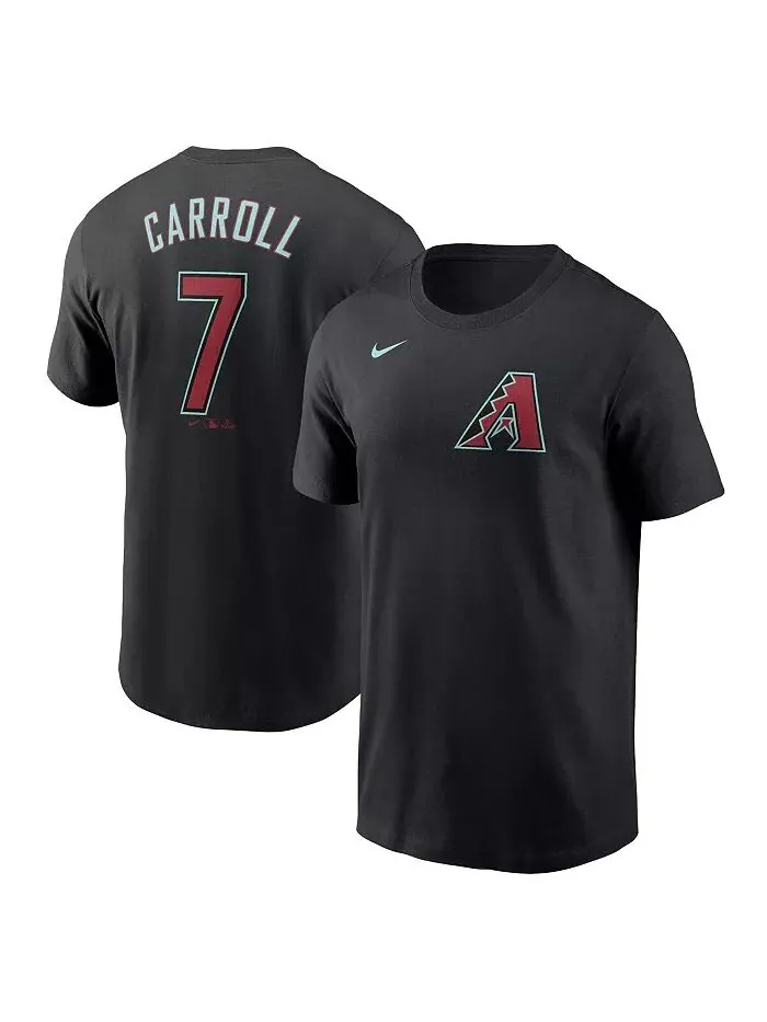 Футболка мужская Corbin Carroll Black Arizona Diamondbacks 2024 Fuse с именем и номером Nike — изображение 1 из 3