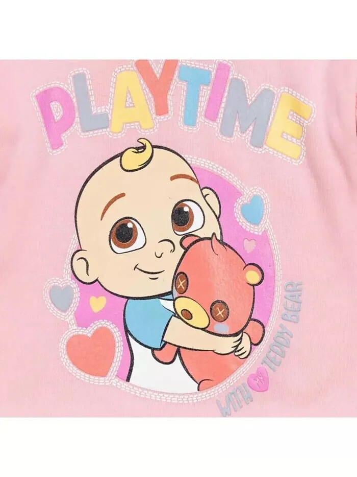Комплект из флисового свитера и штанов для малышей JJ Baby Baby Cocomelon — изображение 5 из 7, розовый/серый