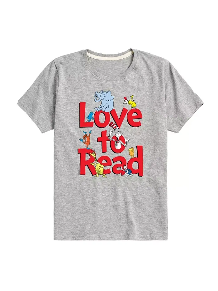Футболка с принтом "Big Boys Love to Read" Dr. Seuss — изображение 1 из 3, серый