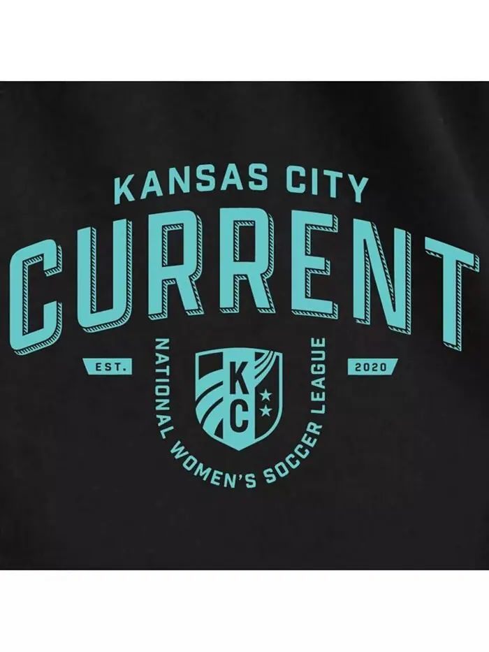 Футболка большого размера с круглым вырезом и принтом Kansas City Current Hybrid Apparel — изображение 3 из 3, черный
