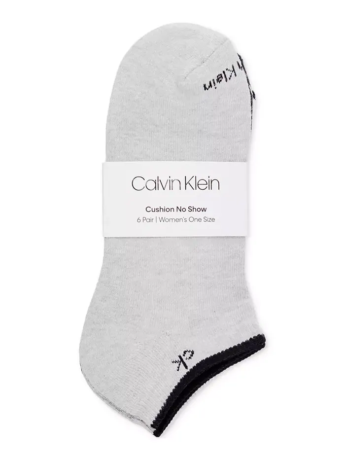 Женские носки Performance Cushion без шва, 6 пар Calvin Klein — изображение 1 из 1, серый