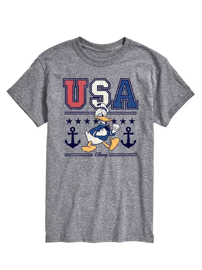 Мужская футболка с коротким рукавом Disney Donald Duck USA AIRWAVES — изображение 1 из 3, серый