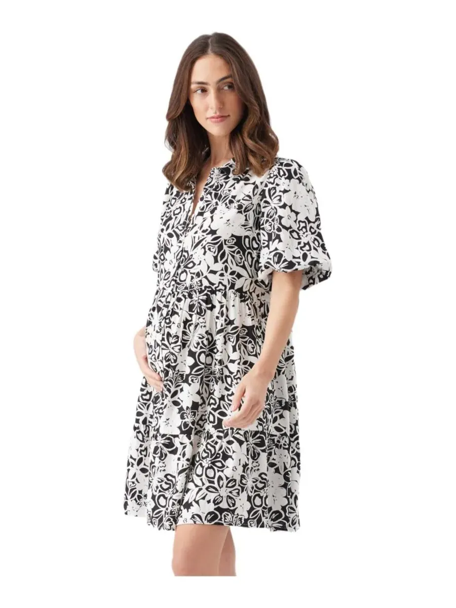 Льняное платье Нахла Ripe Maternity — изображение 3 из 7, черный/белый