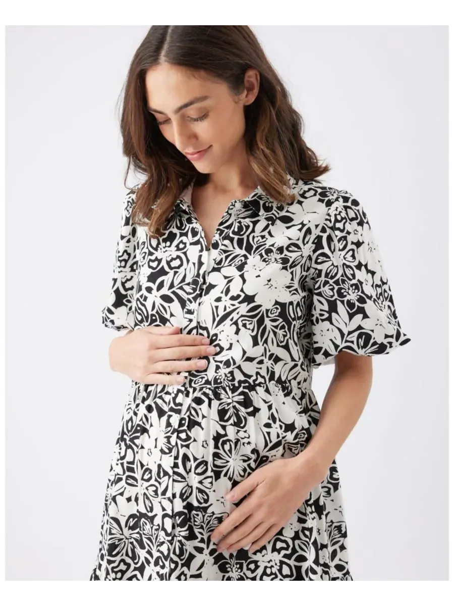 Льняное платье Нахла Ripe Maternity — изображение 6 из 7, черный/белый