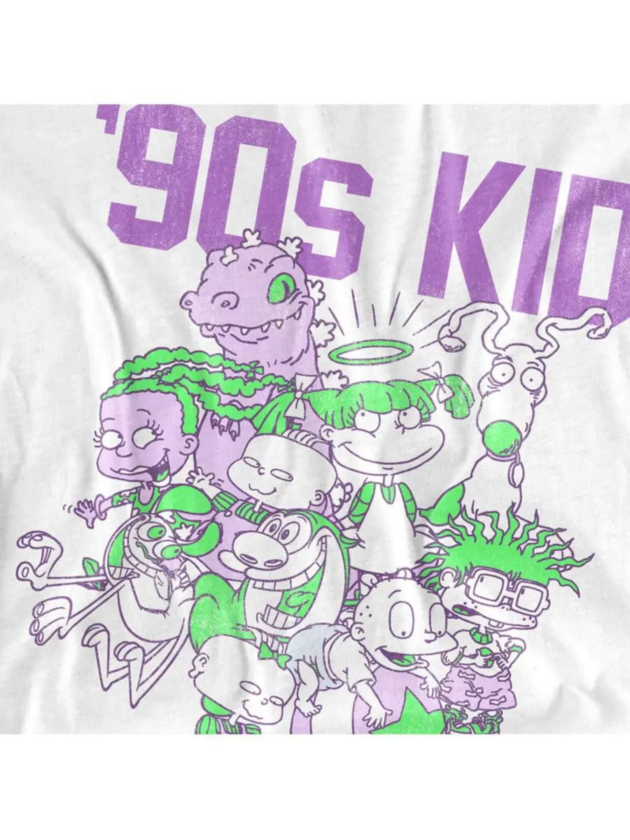 Футболка большого размера Nickelodeon 90-х для детей Logovision — изображение 2 из 3, белый