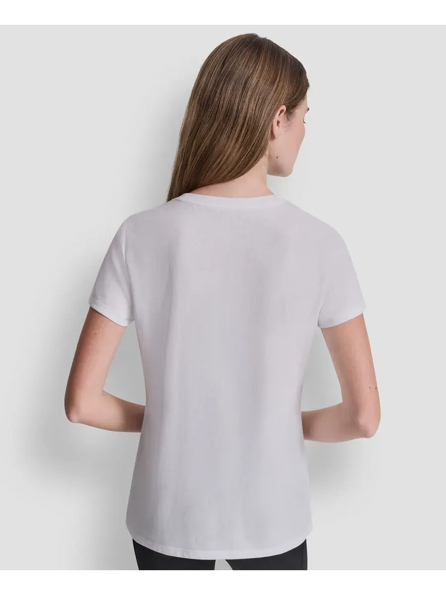 Женская футболка с круглым вырезом и объемным логотипом DKNY Sport — изображение 5 из 6, белый
