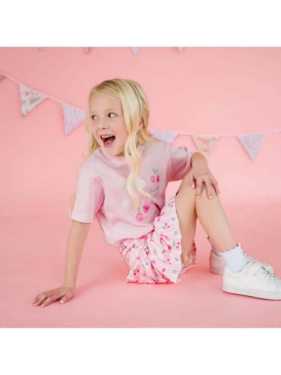 Детская футболка с коротким рукавом "Cherry Good Day" Sweet Wink — изображение 6 из 6, розовый