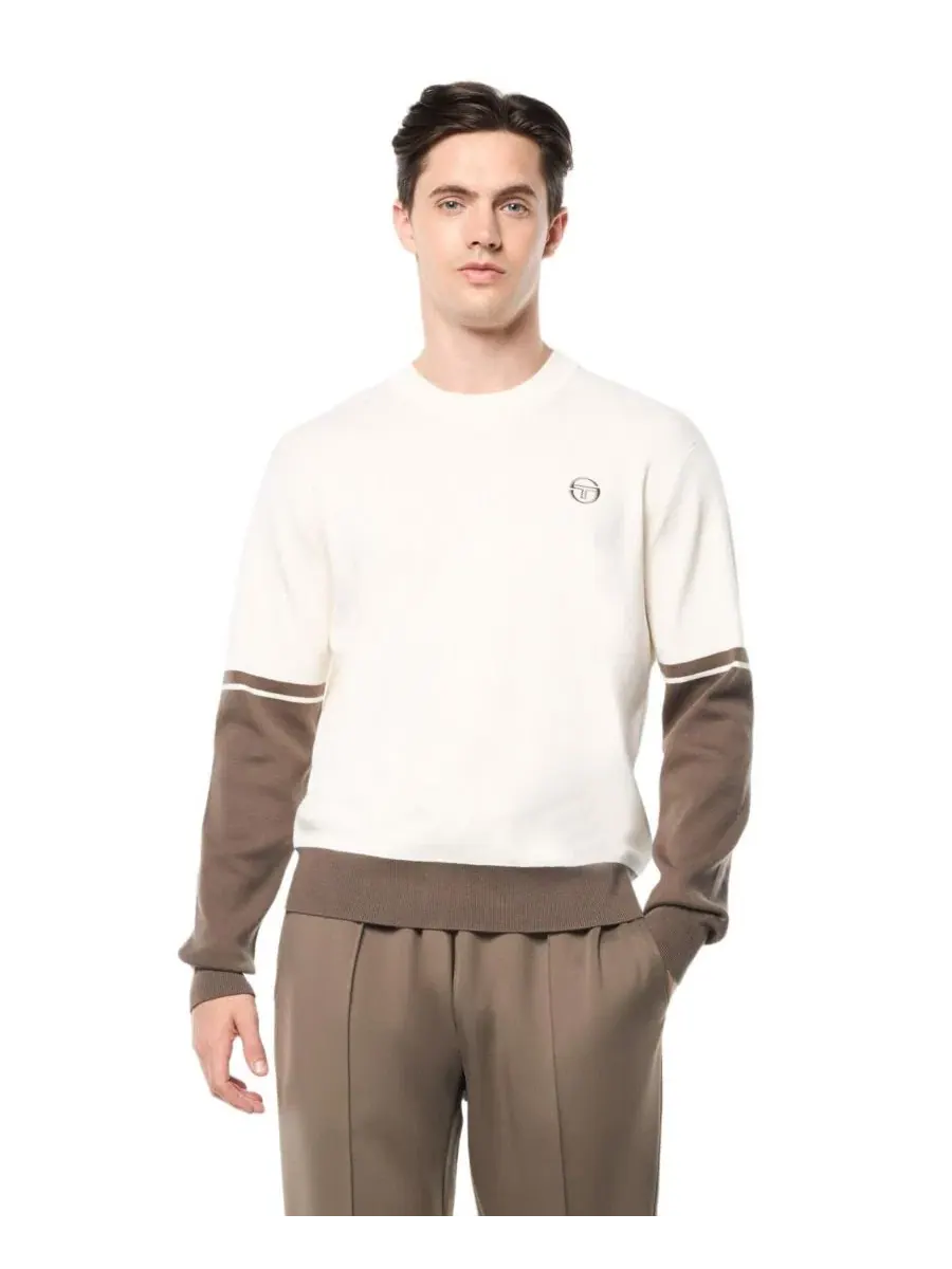 Свитшот с контрастными полосами на рукавах Giovane Crewneck Sergio Tacchini — изображение 1 из 5, белый