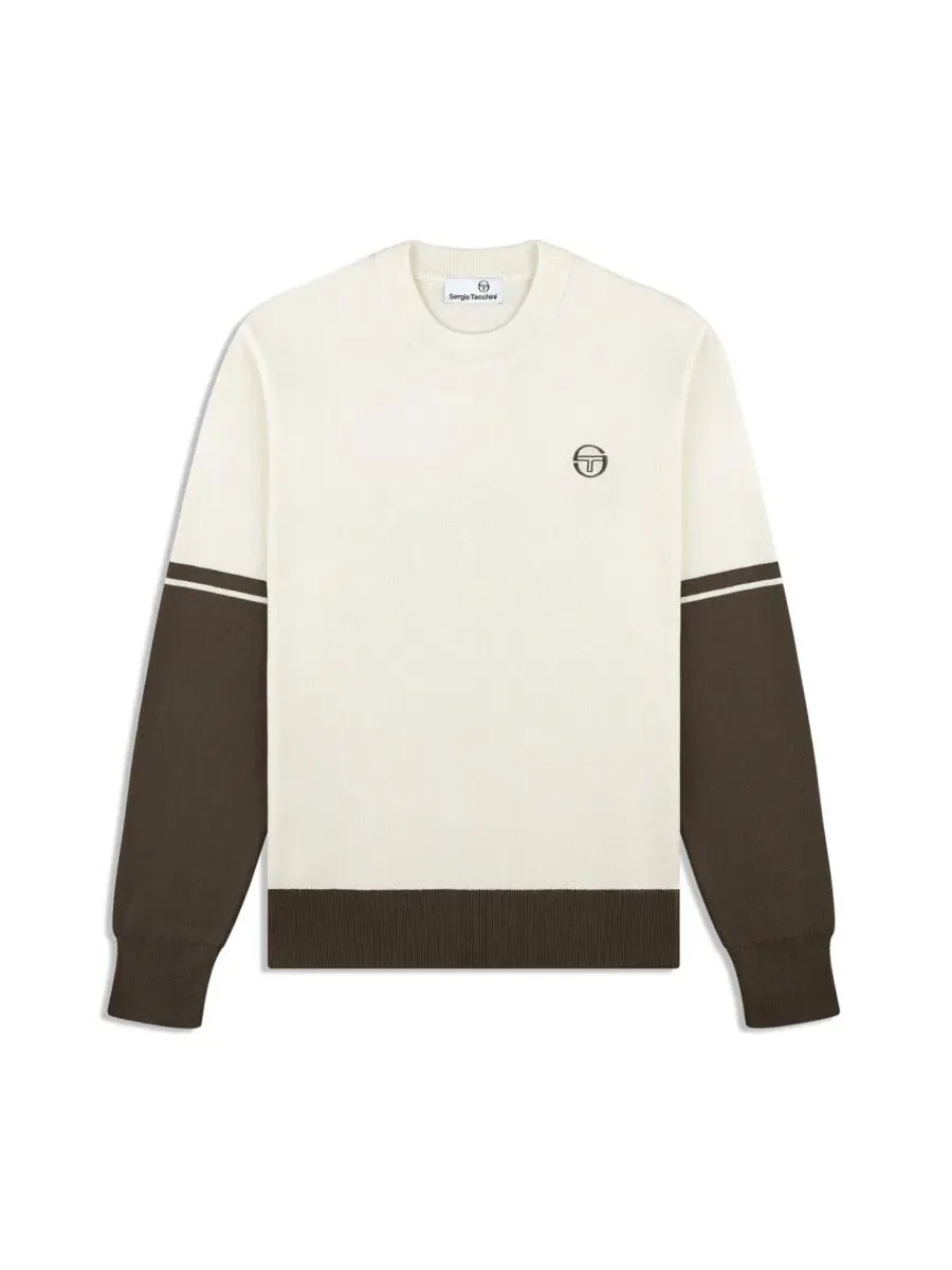Свитшот с контрастными полосами на рукавах Giovane Crewneck Sergio Tacchini — изображение 5 из 5, белый