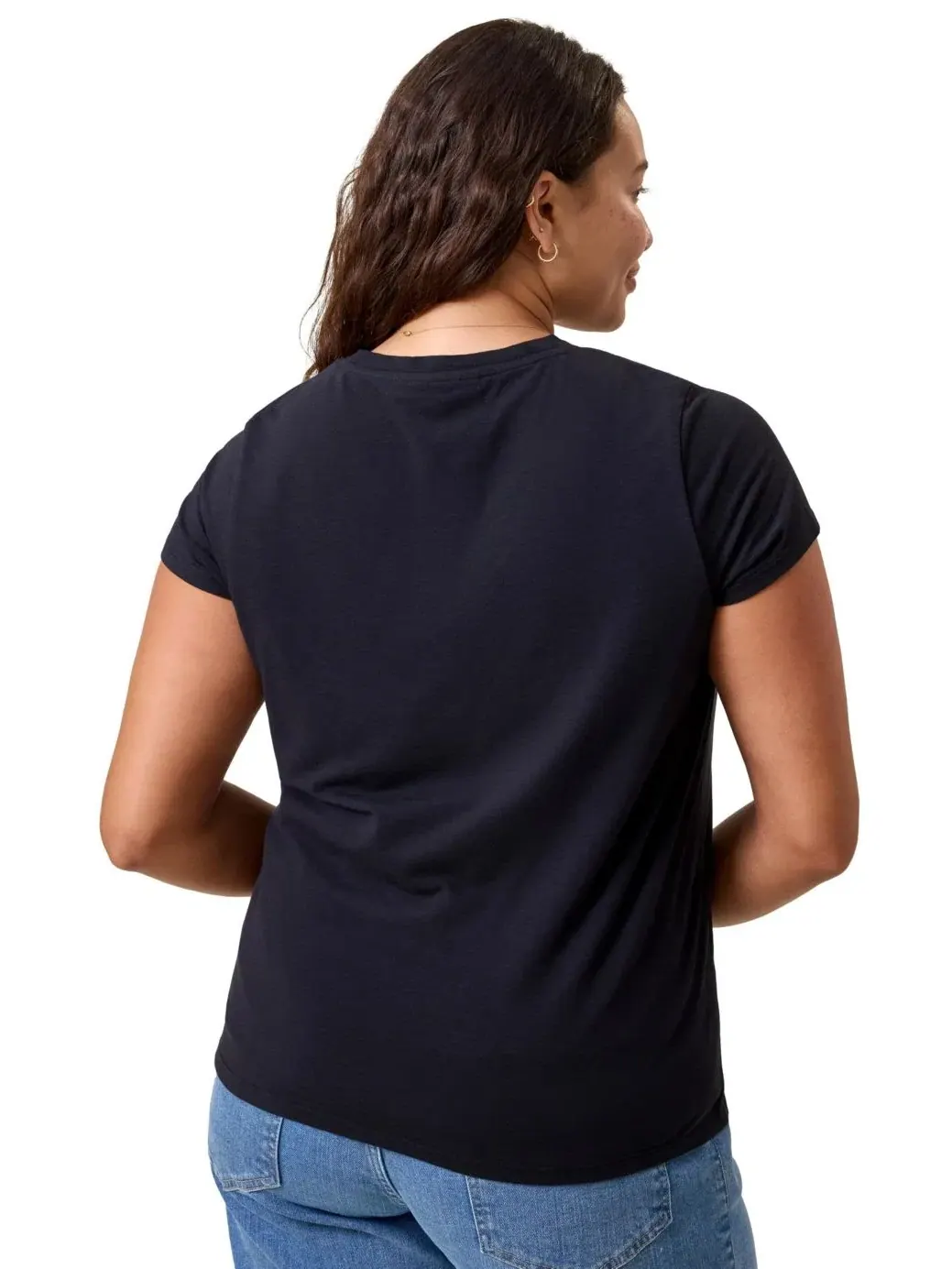 Футболка для кормления с круглым вырезом из модала Slim Fit Kindred Bravely — изображение 2 из 3, черный