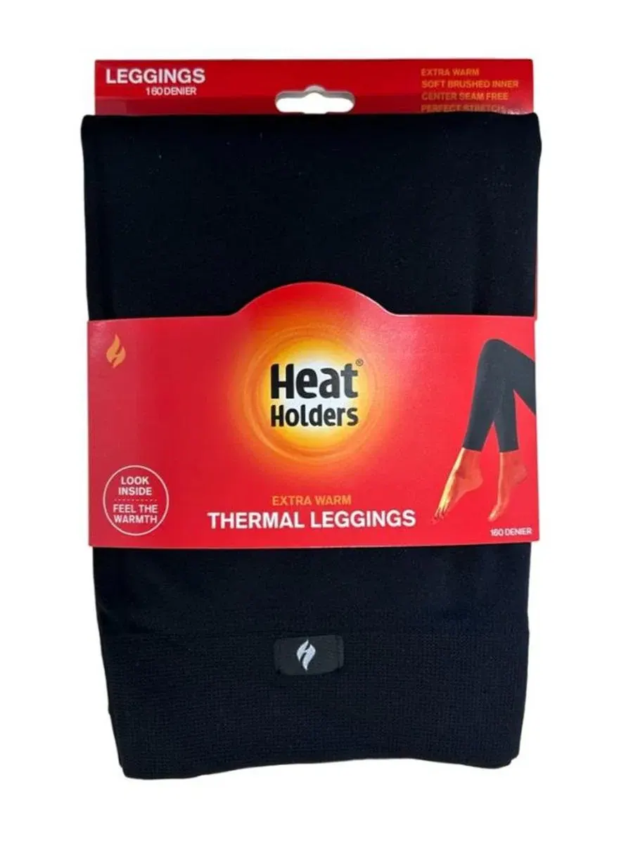 Термолеггинсы с начесом, полная длина Heat Holders — изображение 3 из 3, черный