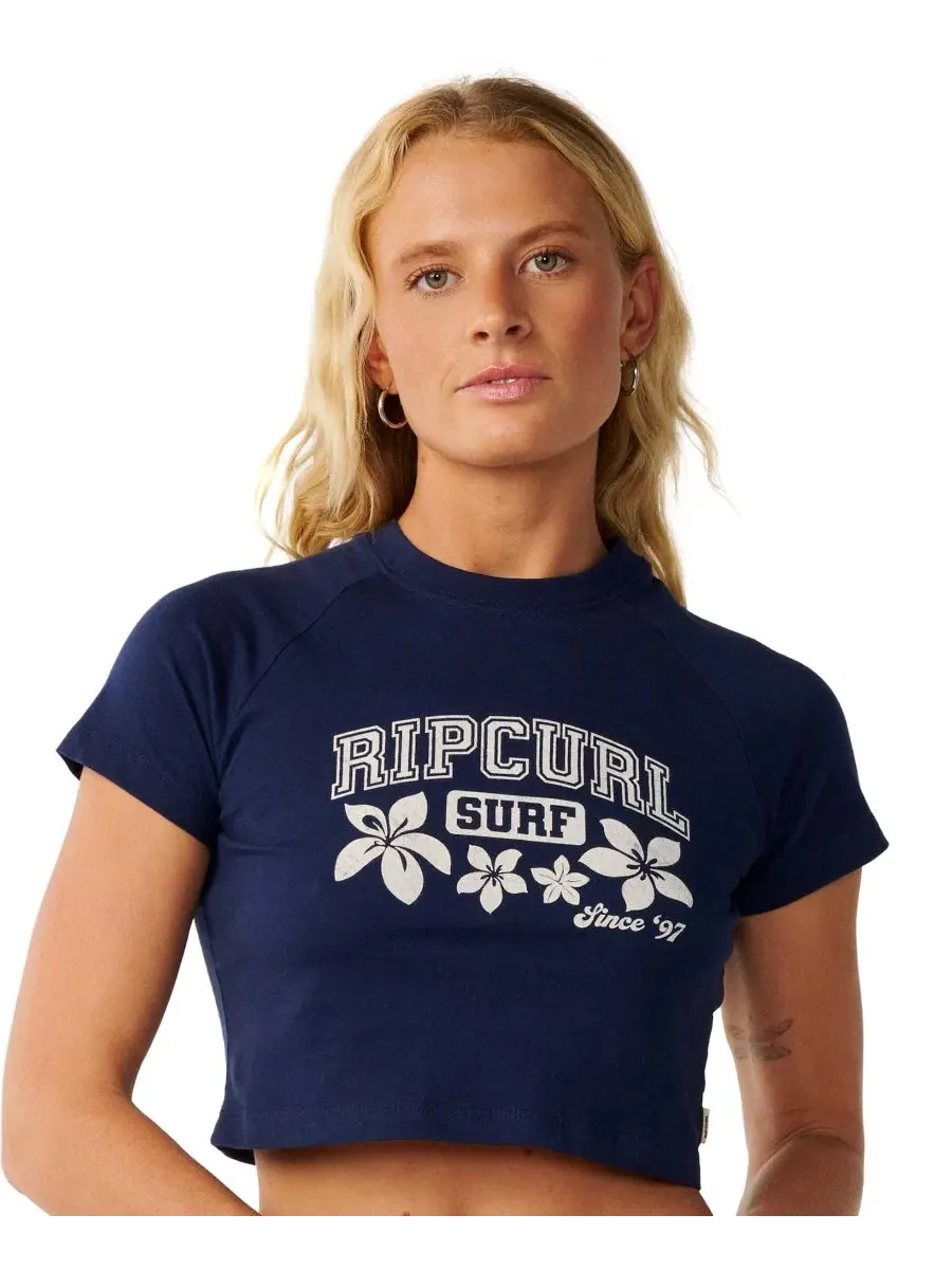 Футболка женская с коротким рукавом, модель Retro Swell Rip Curl — изображение 1 из 3, темно-синий