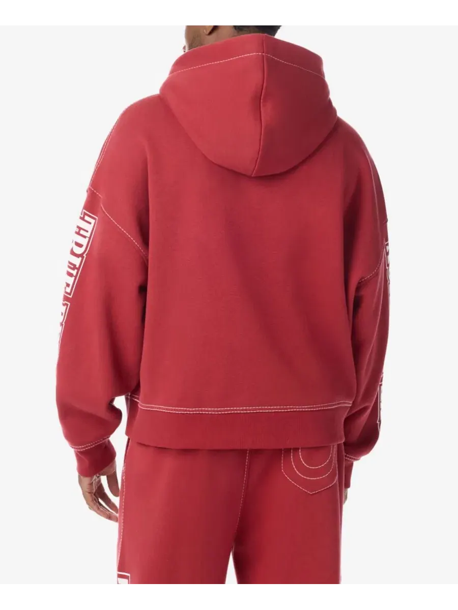 Худи оверсайз с принтом Big T Arch Logo True Religion — изображение 3 из 3, гранат