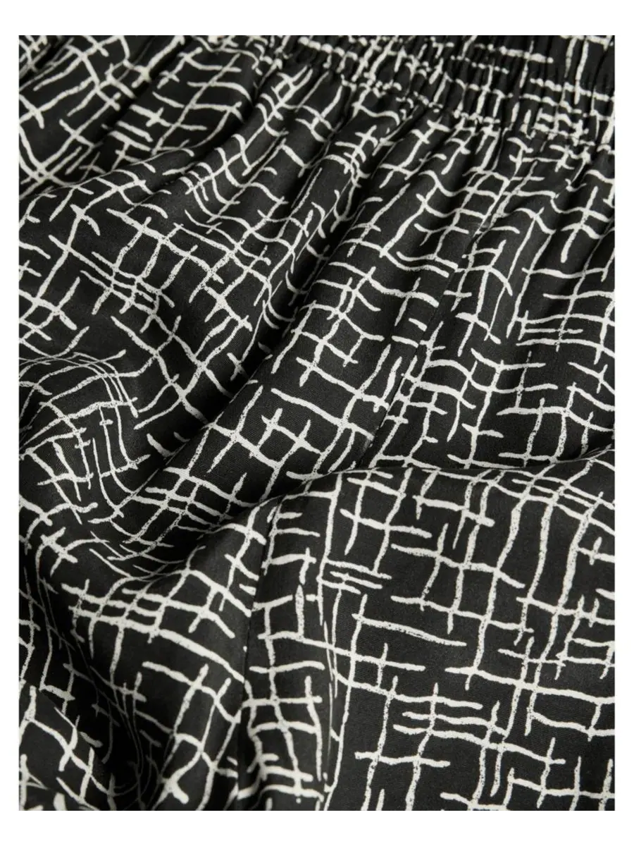 Штаны женские широкие с принтом, модель Woven Grid Crop Wide-Leg Trouser Whistles — изображение 6 из 6, черный/мульти