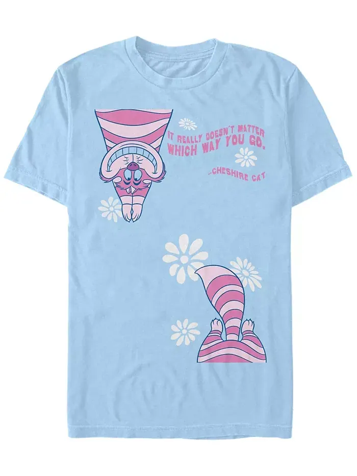 Мужская футболка с коротким рукавом Alice in Wonderland Cheshire Split Fifth Sun — изображение 1 из 1, светлый синий