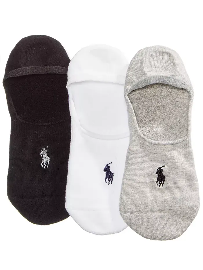 Мужские носки для кроссовок, 3 пары Polo Ralph Lauren — изображение 1 из 2, серый