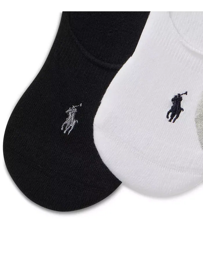 Мужские носки для кроссовок, 3 пары Polo Ralph Lauren — изображение 2 из 2, серый