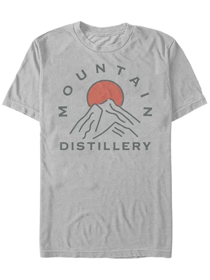 Мужская футболка Mountain Distillery с короткими рукавами и круглым вырезом Fifth Sun — изображение 1 из 1, серебряный