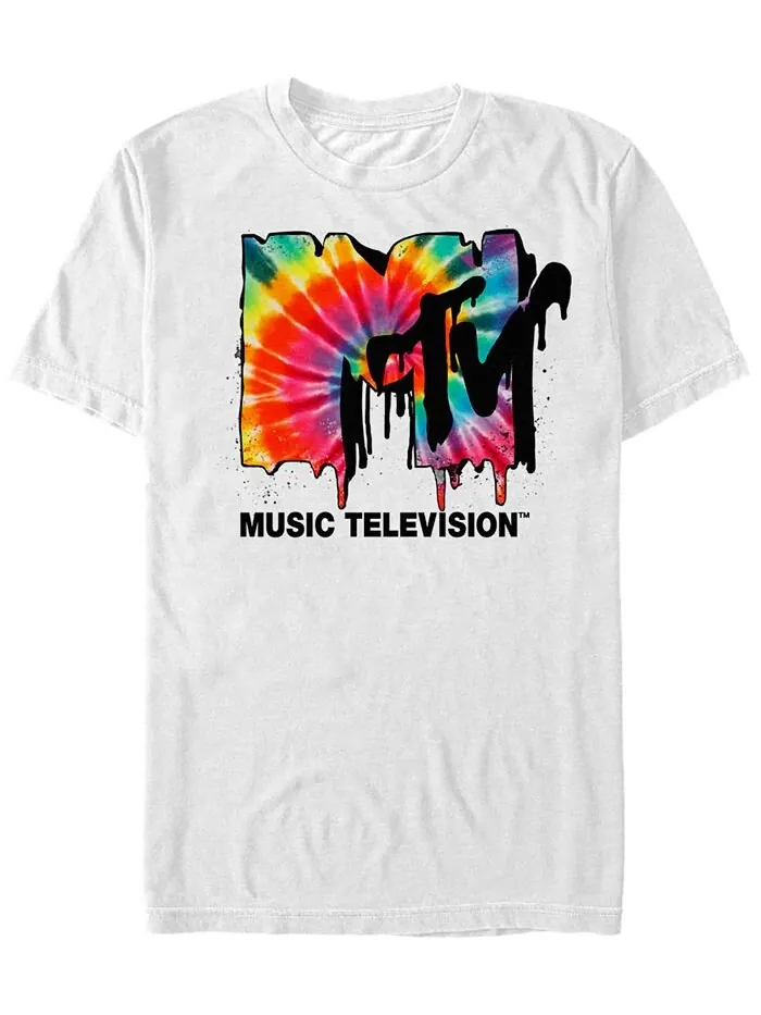 Мужская футболка с коротким рукавом и логотипом MTV Tie-Dye Fifth Sun — изображение 1 из 1, белый