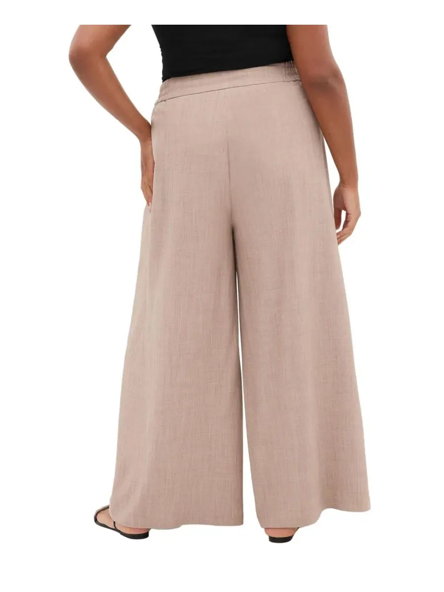 Брюки свободного кроя с широкой штаниной Luci Wide Leg Pant, City Chic — изображение 2 из 5, бежевый