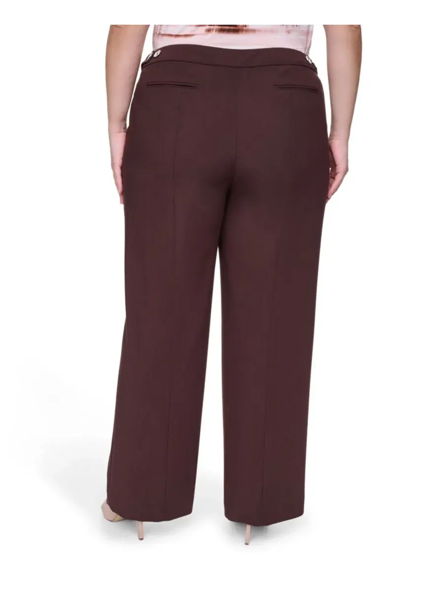 Брюки скинни с защипами Calvin Klein — изображение 4 из 7, кофейный