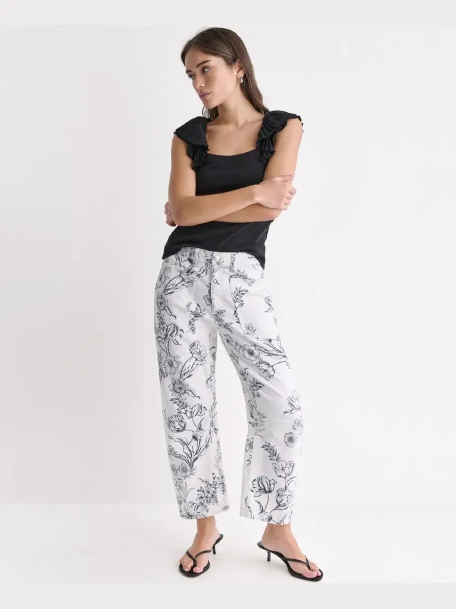 Джинсы с принтом, с плоским передом, с зауженным низом BCBG — изображение 2 из 6, белый глубокий