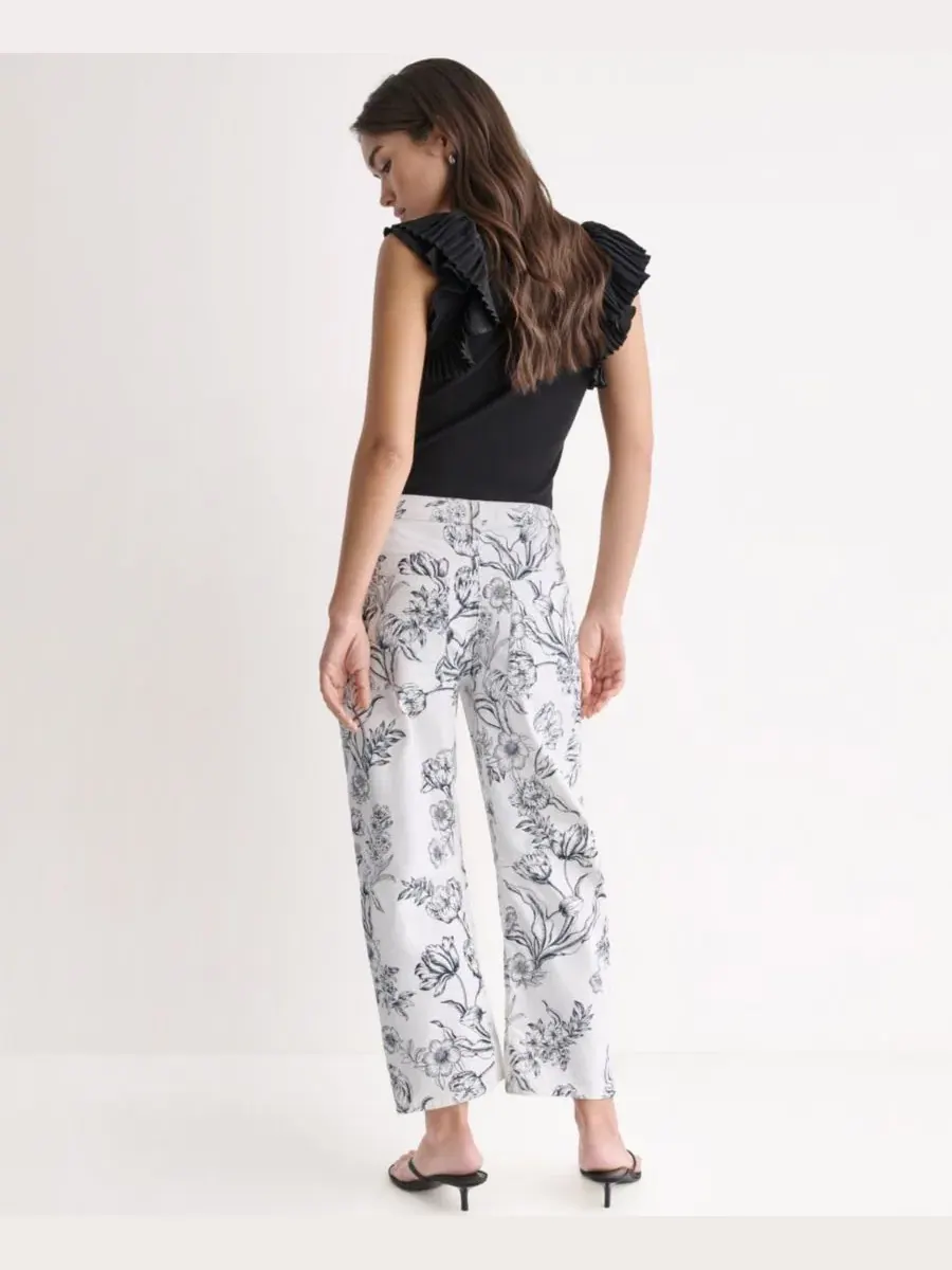 Джинсы с принтом, с плоским передом, с зауженным низом BCBG — изображение 5 из 6, белый глубокий