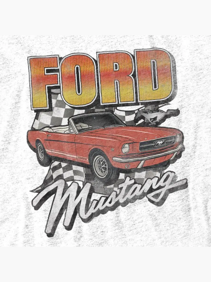 Футболка с принтом Ford 289 Checkered Flag Mustang — изображение 3 из 3, приглушенный