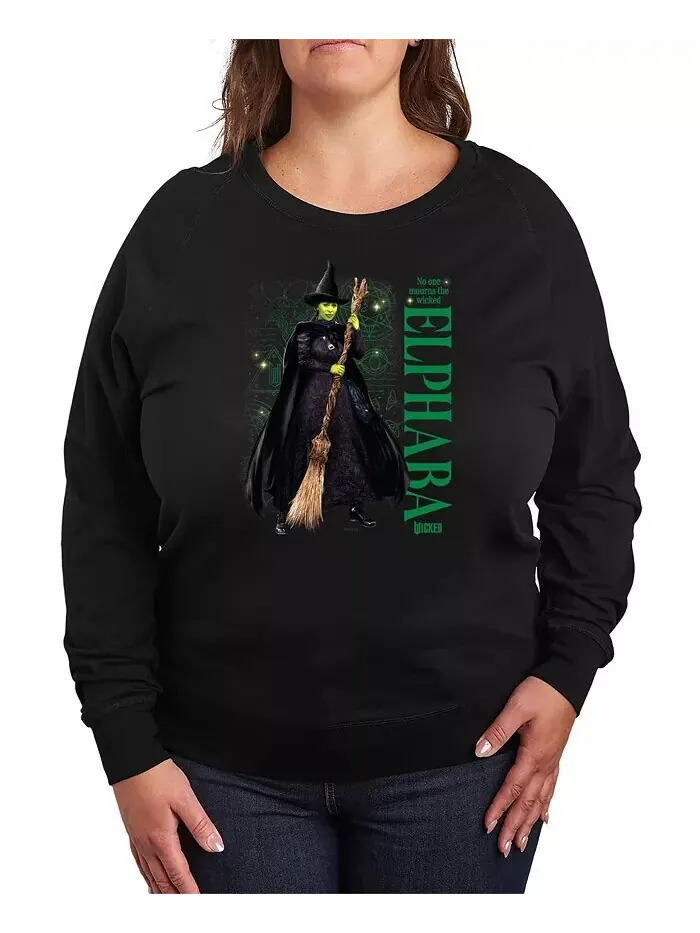 Футболка-пуловер с принтом Wicked Elphaba большого размера Hybrid Apparel — изображение 1 из 3, черный