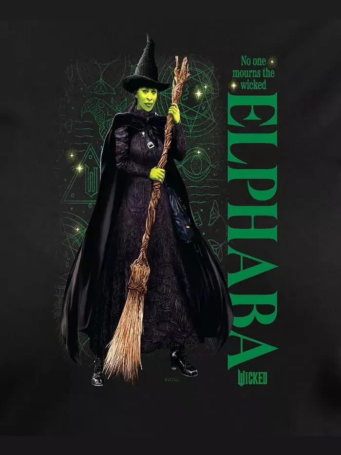 Футболка-пуловер с принтом Wicked Elphaba большого размера Hybrid Apparel — изображение 3 из 3, черный