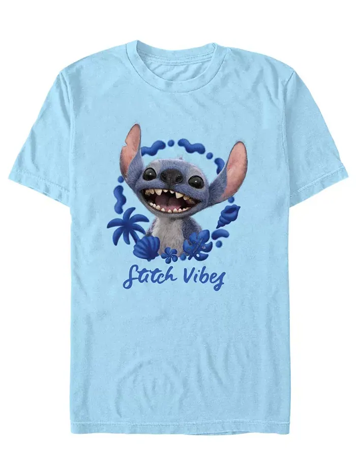 Мужская футболка с коротким рукавом Stitch Vibes Fifth Sun — изображение 1 из 3, светлый синий
