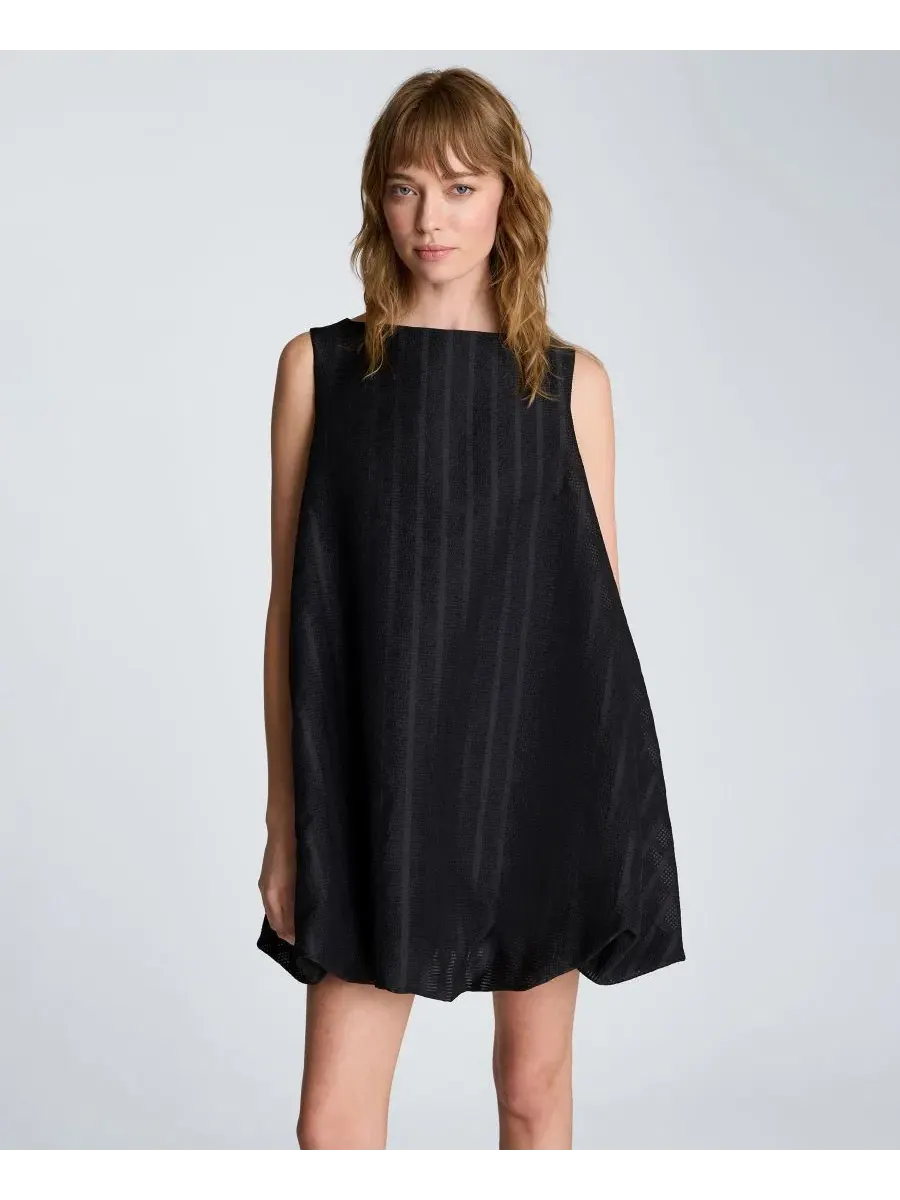 Платье мини с лодочкой и воланом Kenneth Cole — изображение 2 из 6, черный