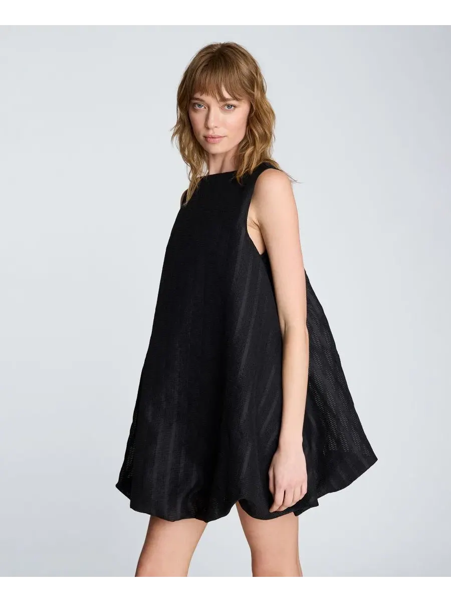 Платье мини с лодочкой и воланом Kenneth Cole — изображение 3 из 6, черный