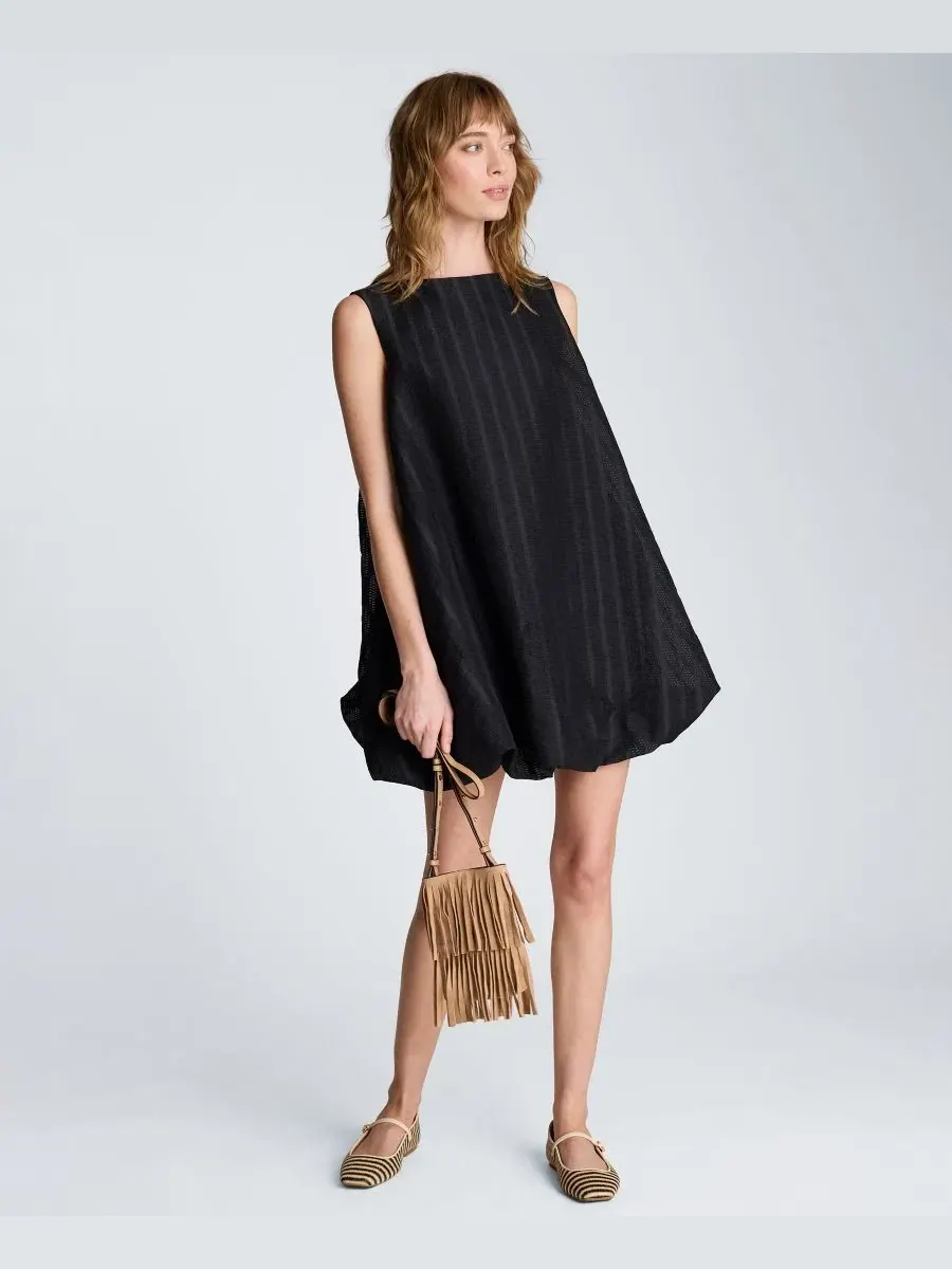 Платье мини с лодочкой и воланом Kenneth Cole — изображение 6 из 6, черный