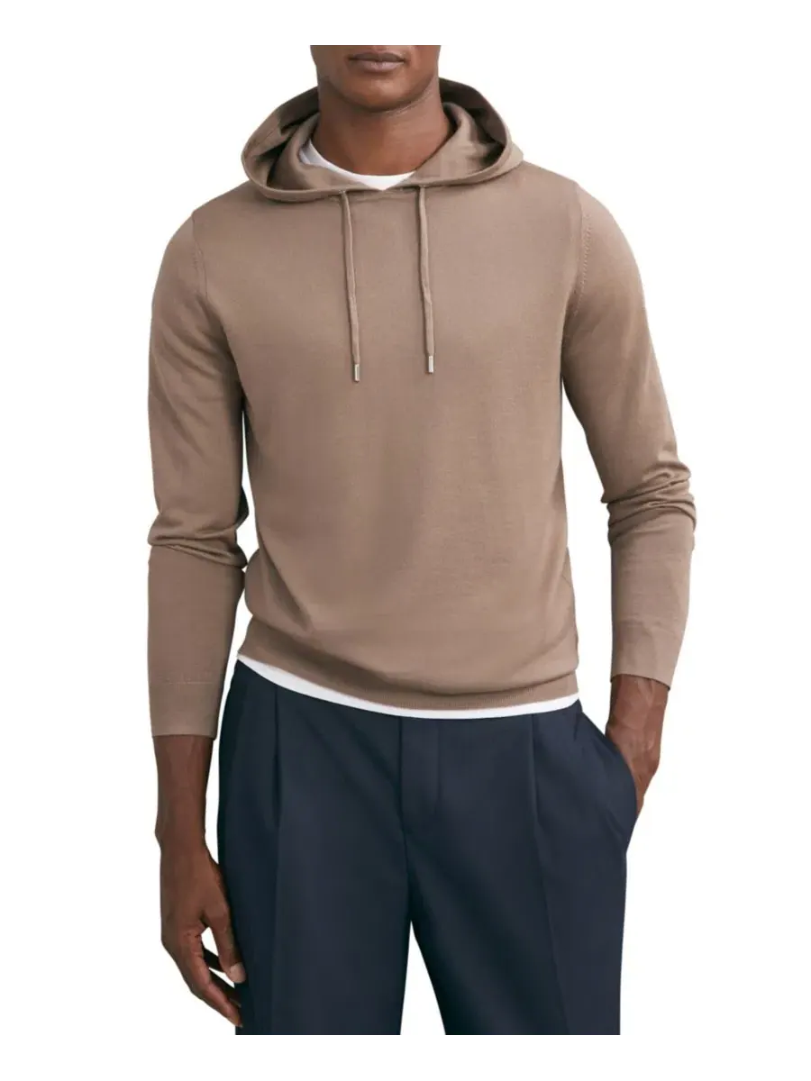 Худи из мериносовой шерсти Holland REISS — изображение 1 из 6, коричневый