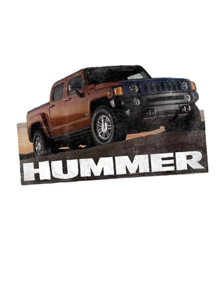 Футболка с принтом Hummer H3 Ad Logovision — изображение 3 из 4, приглушенный