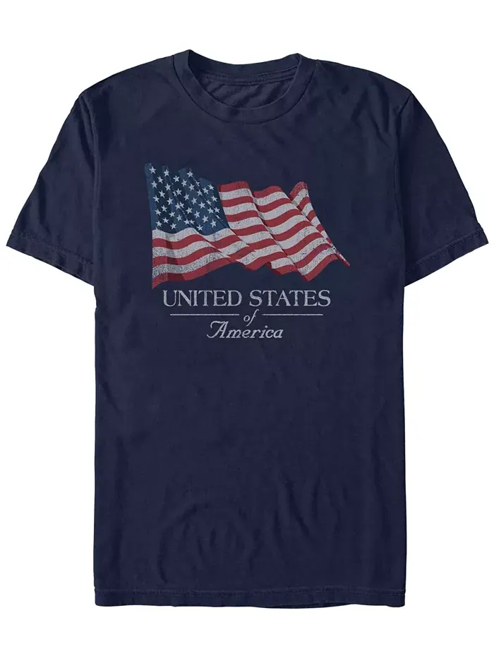 Мужская футболка с коротким рукавом American Flag Generic Additude — синий