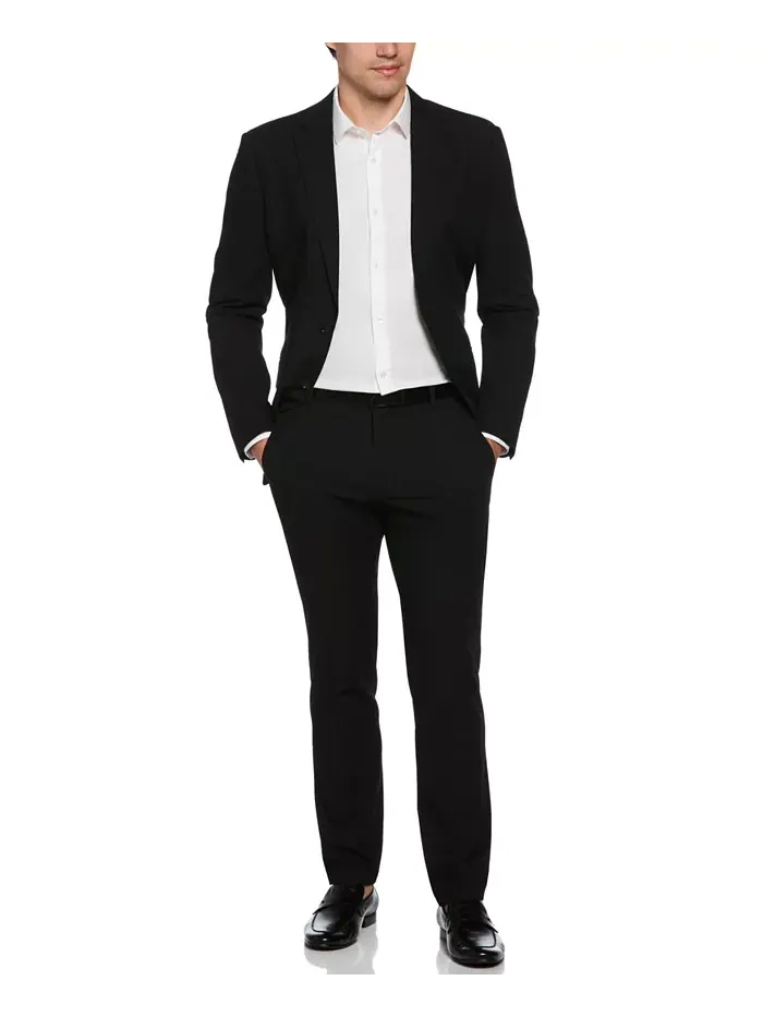 Мужской пиджак Dobby Louis с длинными рукавами Slim Fit Perry Ellis — изображение 5 из 6, черный