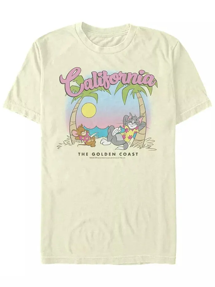 Мужская футболка с коротким рукавом Tom Jerry California Fifth Sun — изображение 1 из 1, прозрачный
