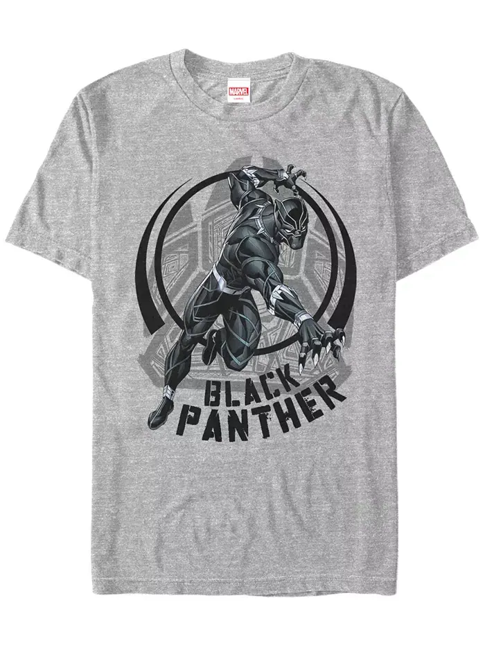 Футболка с коротким рукавом Marvel Men's Comic Collection Black Panther Action Shot Fifth Sun — изображение 1 из 1, серый