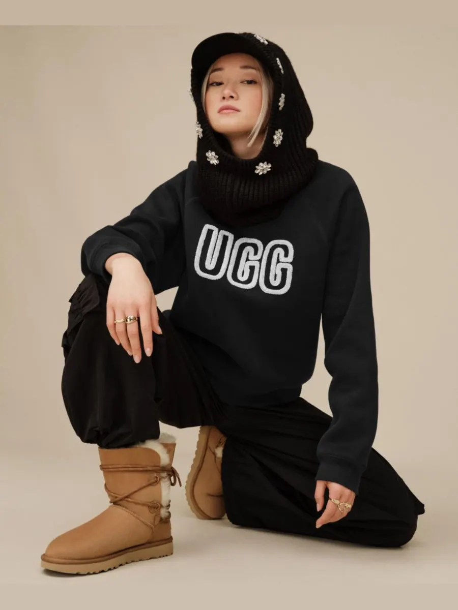 Женская толстовка UGG с логотипом UGG — изображение 7 из 10, черный