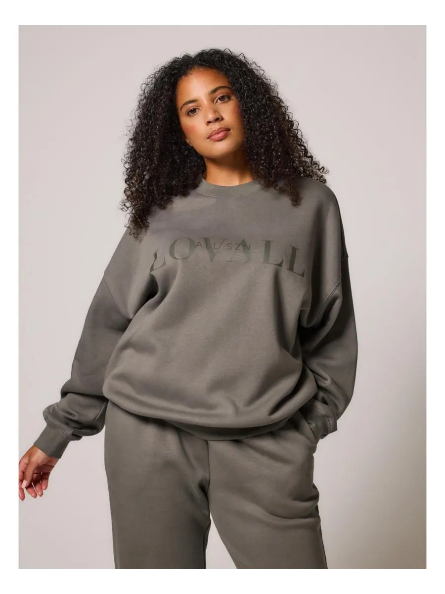 Женская толстовка ALL SZN Organic Oversized, размер Four LOVALL — изображение 3 из 7, зеленый