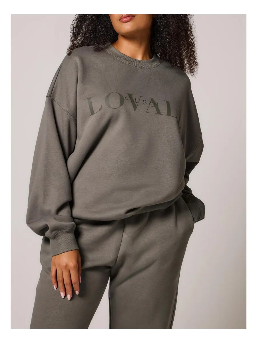 Женская толстовка ALL SZN Organic Oversized, размер Four LOVALL — изображение 5 из 7, зеленый